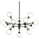 Solaris 15 Light 34 inch Matte Black Pendant Ceiling Light
