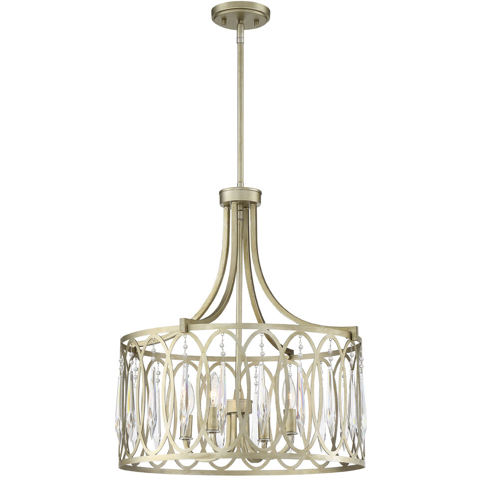 Hutton 4 Light 21 inch Sterling Gold Pendant (Inverted) Ceiling Light