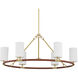 Ellerston 6 Light 39 inch Brushed Brass Chandelier Ceiling Light