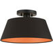 Palma 1 Light 13 inch Black Semi-Flush Mount Ceiling Light