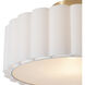 Scalloped 1 Light Weathered Brass Flush Mount Ceiling Light