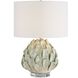 Levlyn 22 inch 150 watt Pale Aloe Green Glaze and Clear Crystal Table Lamp Portable Light