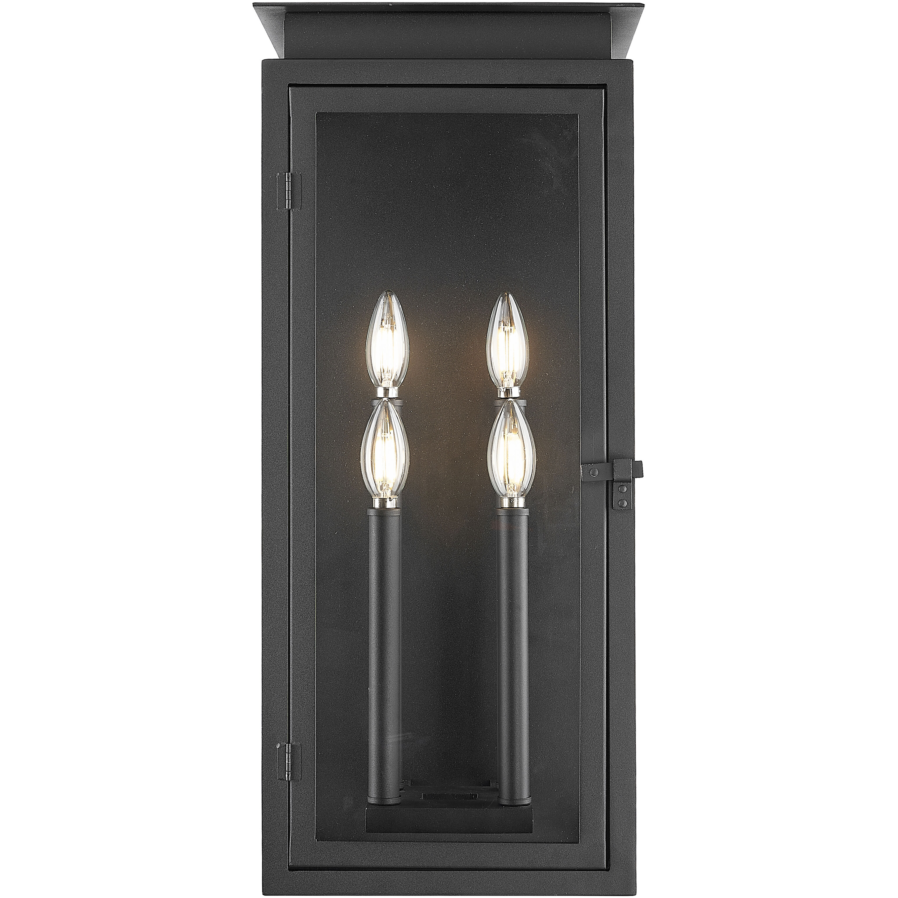 Nova 4 Light 24.5 inch Black Outdoor Wall Light in Clear Glass