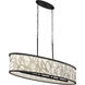Scribble 6 Light 48 inch Matte Black with Artifact Linear Pendant Ceiling Light, Smithsonian Collaboration
