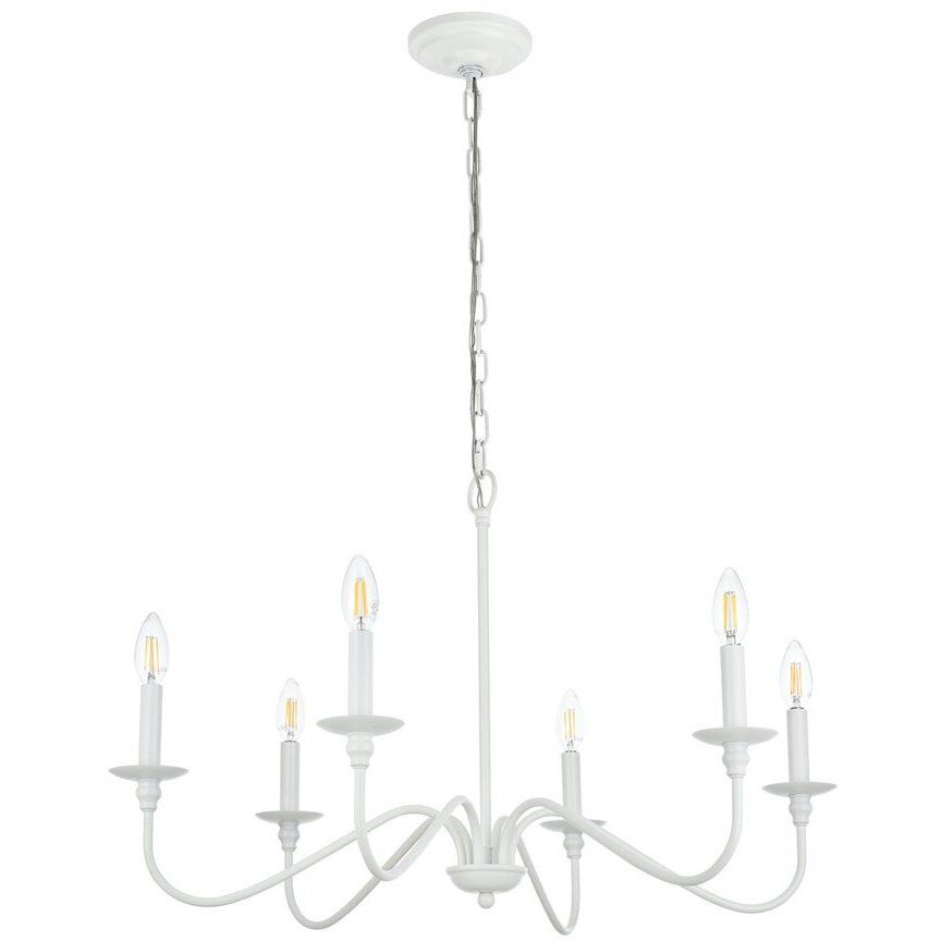 Rohan 6 Light 36 inch White Chandelier Ceiling Light