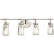 Poleis 4 Light 32 inch Brushed Nickel Bath Light Wall Light