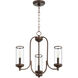 Collins 3 Light 19 inch Oiled Bronze Mini Chandelier Ceiling Light