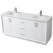 Hayes 72 X 22 X 35 inch White Vanity Sink Set
