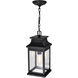 Milford 1 Light 7.25 inch Black Outdoor Hanging Light