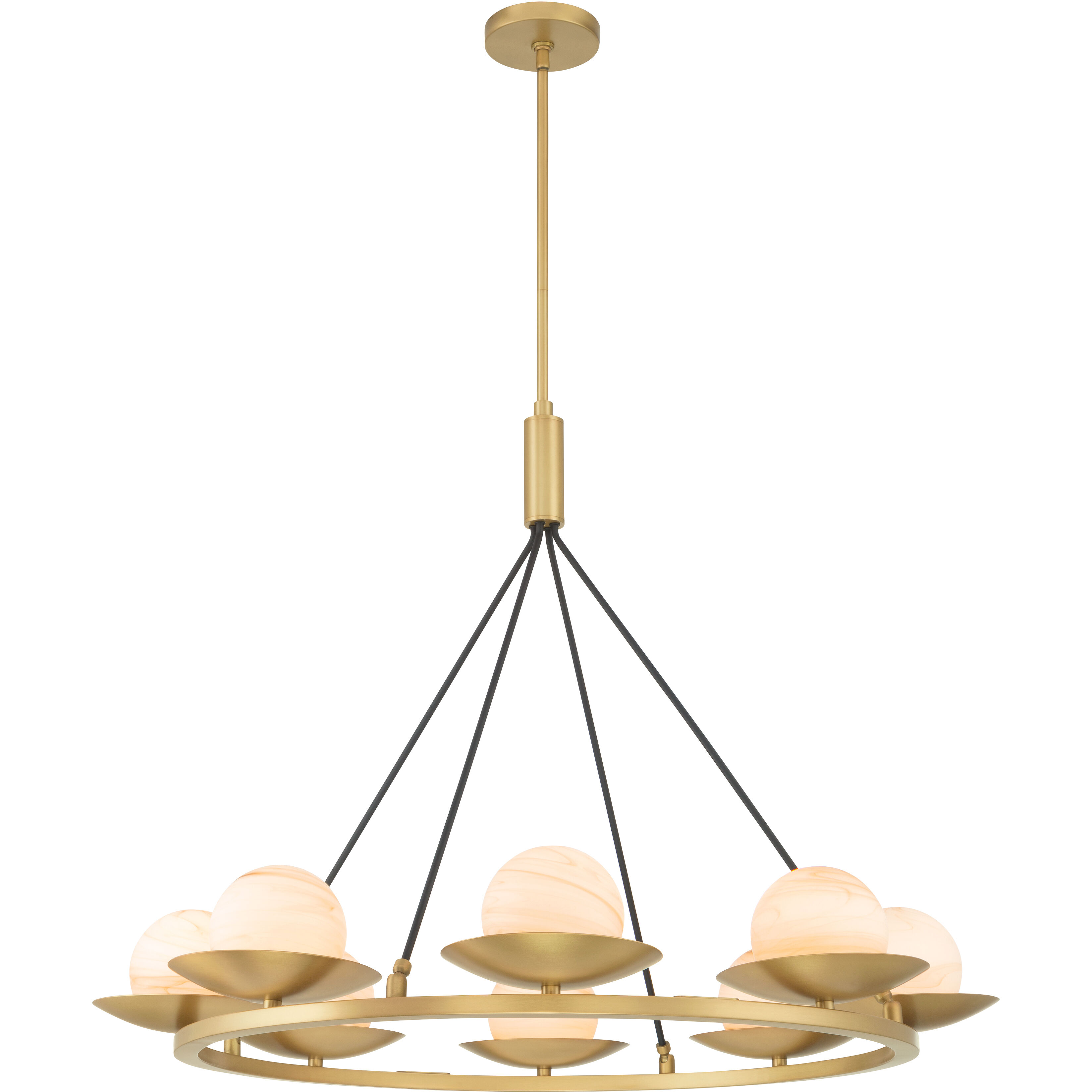 Olenne 8 Light 42 inch Legacy Brass and Dark Matte Black Pendant Ceiling Light