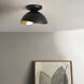 Luna Bella 1 Light 10 inch Matte Black and Weathered Brass Flush Mount Ceiling Light