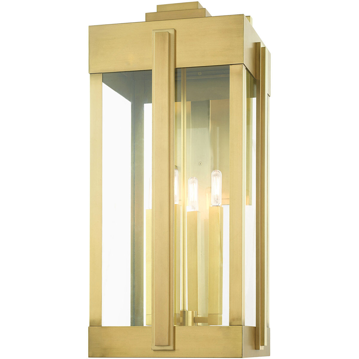 Lexington 4 Light 29 inch Natural Brass Outdoor Wall Lantern