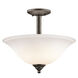 Armida 2 Light 15 inch Olde Bronze Inverted Pendant/Semi Flush Ceiling Light in Satin Etched White Glass, Incandescent