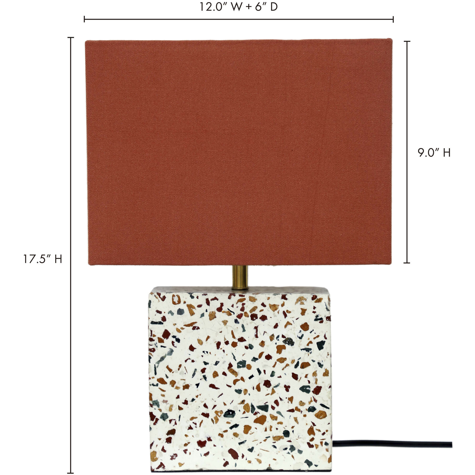 Terrazzo 18 inch 60.00 watt Multicolor Table Lamp Portable Light, Square