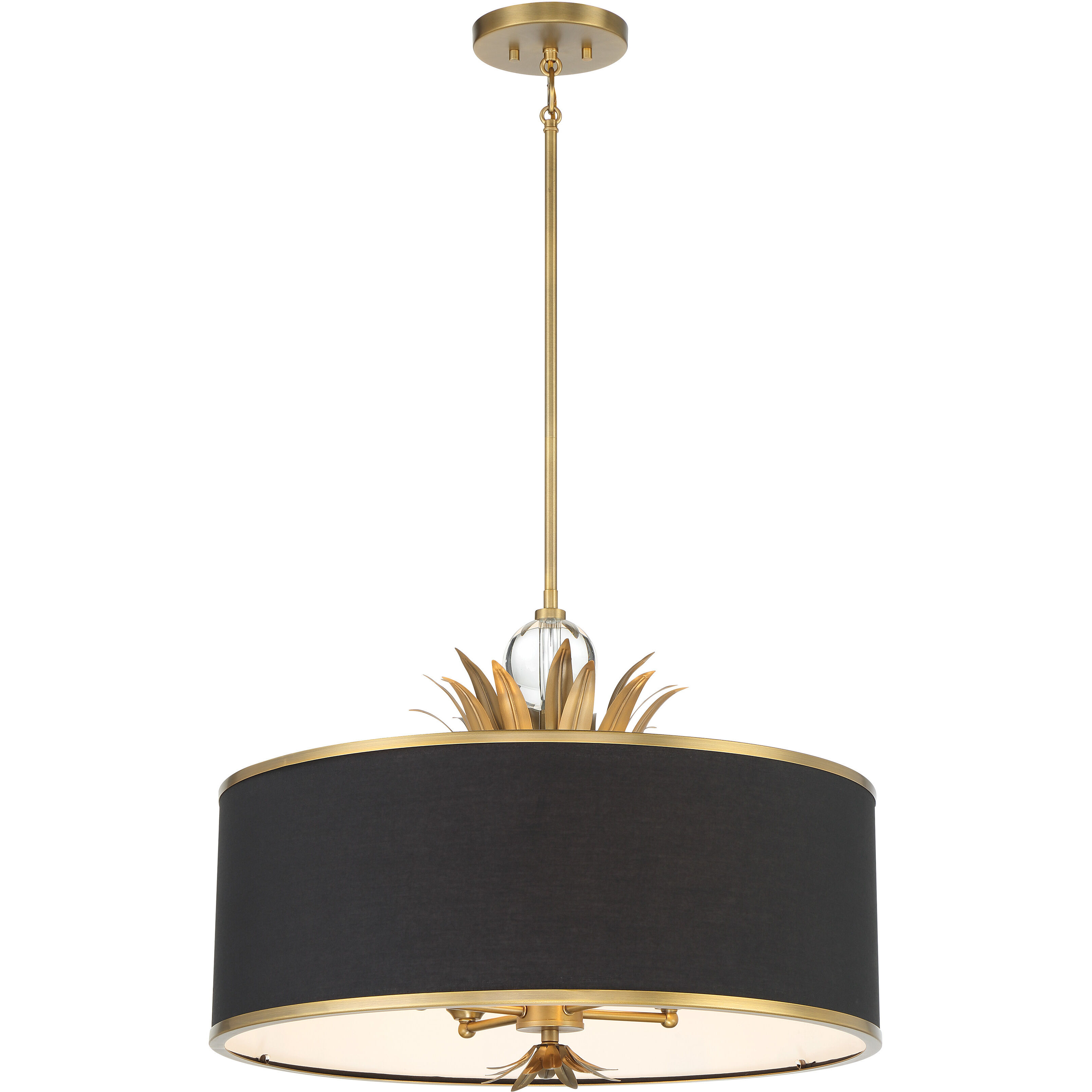 Caprio 4 Light 23.63 inch Natural Brushed Brass Pendant Ceiling Light