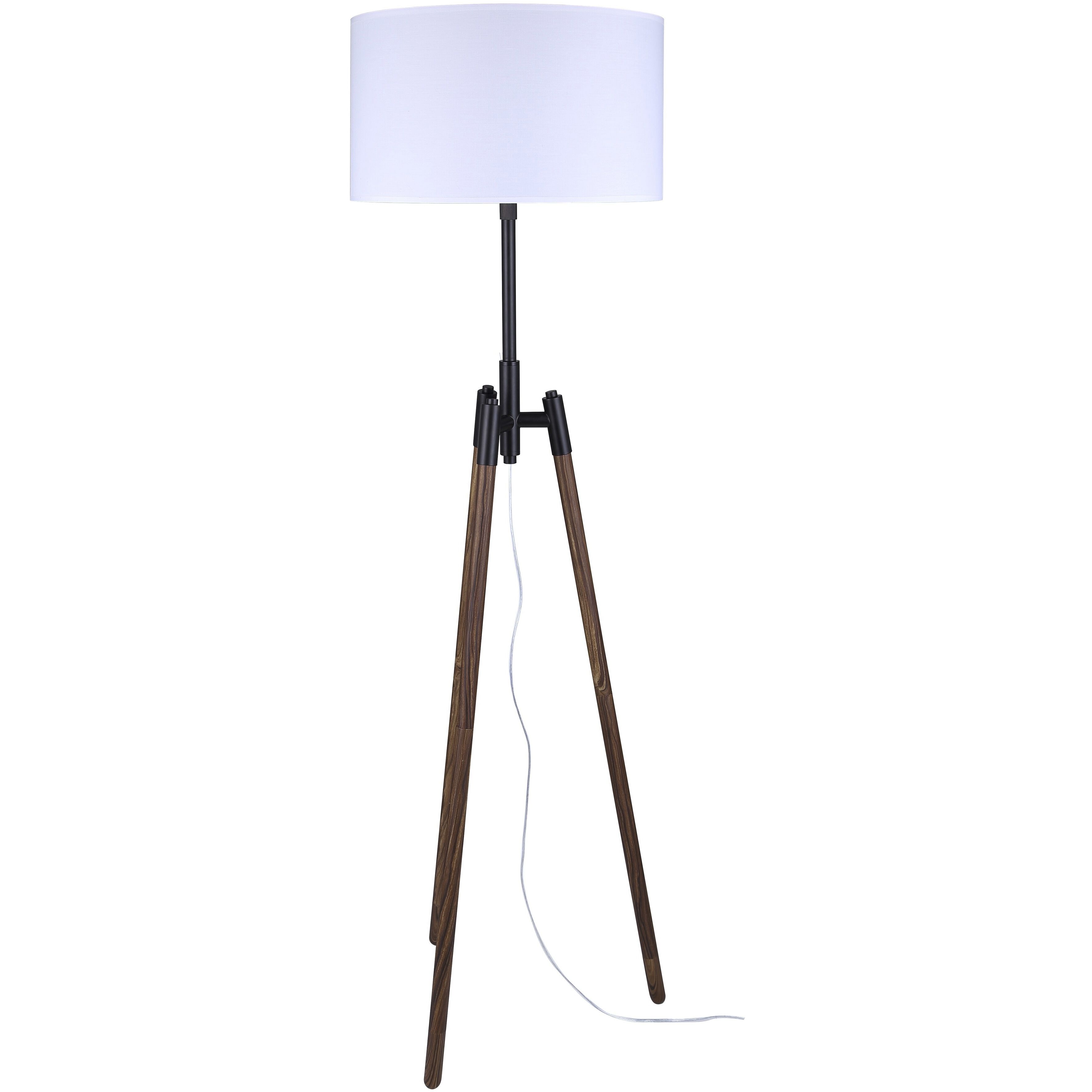 Sull 57 inch 150.00 watt Black and Wood Floor Lamp Portable Light