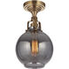 Gallery State House 1 Light 7.87 inch Vintage Brass Semi Flush Ceiling Light
