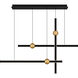 Harvick LED 44.25 inch Matte Black Linear Chandelier Ceiling Light, Medium