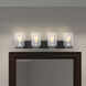 Crossroads 4 Light 31.88 inch Matte Black Bathroom Vanity Lights Wall Light