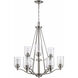 Mod Pod 9 Light 29 inch Brushed Nickel Chandelier Ceiling Light