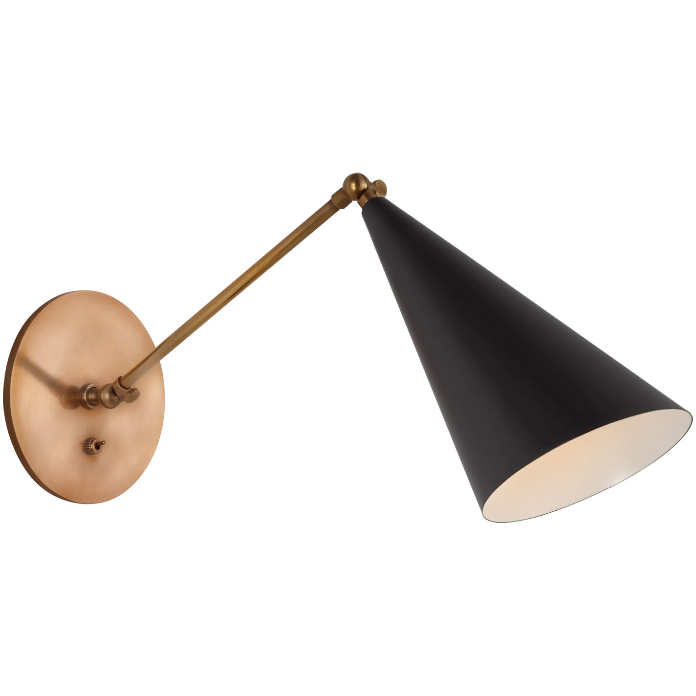 AERIN Clemente 15.75 inch 12.00 watt Black Single Arm Library Sconce Wall Light
