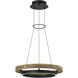 Sean Lavin Grace LED 24 inch Textured Black and Teak Wood Outdoor Chandelier