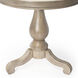 Danielle Marble 24" Pedestal Side Table in Tan/Beige