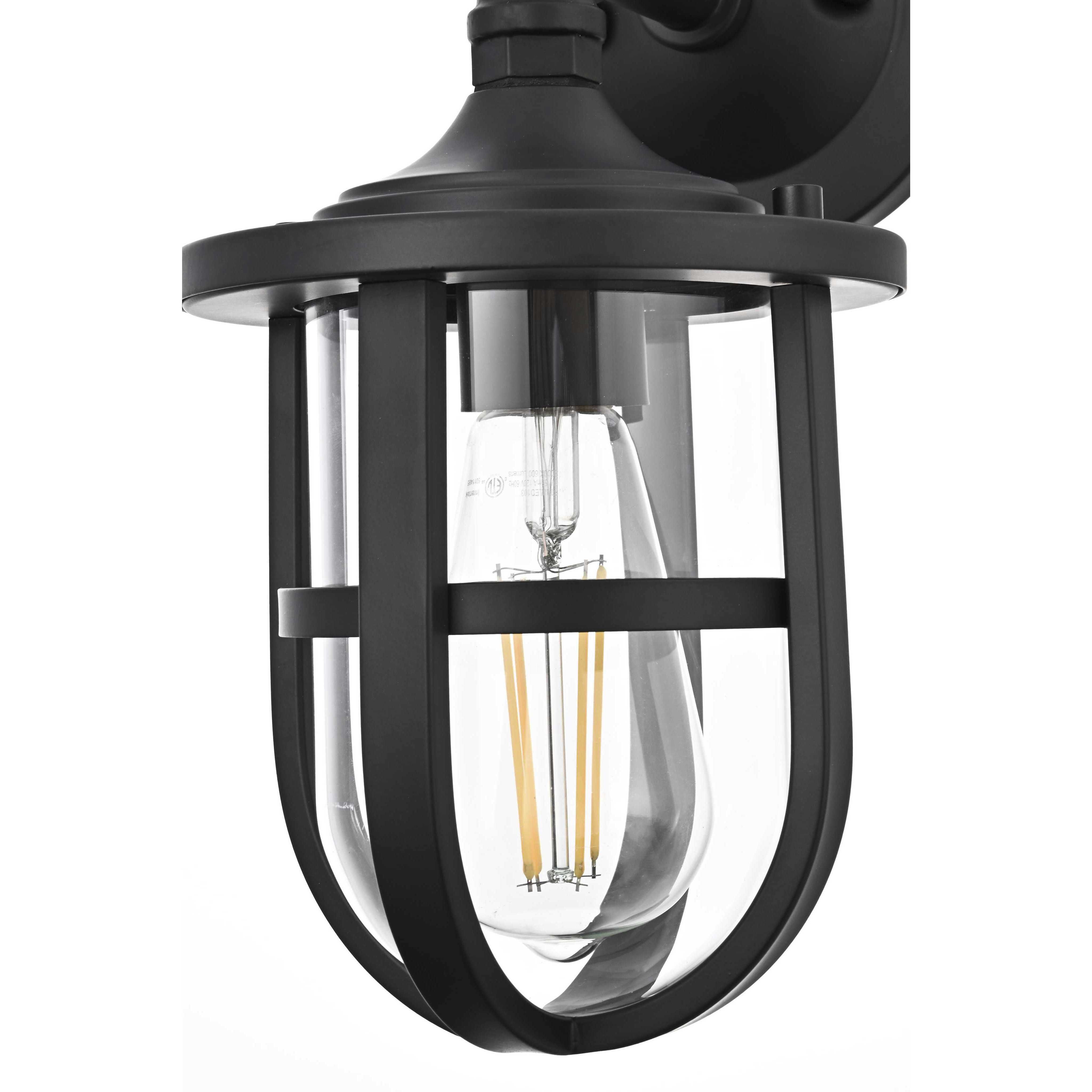 Hugo 1 Light 11.5 inch Black Outdoor Wall Sconce