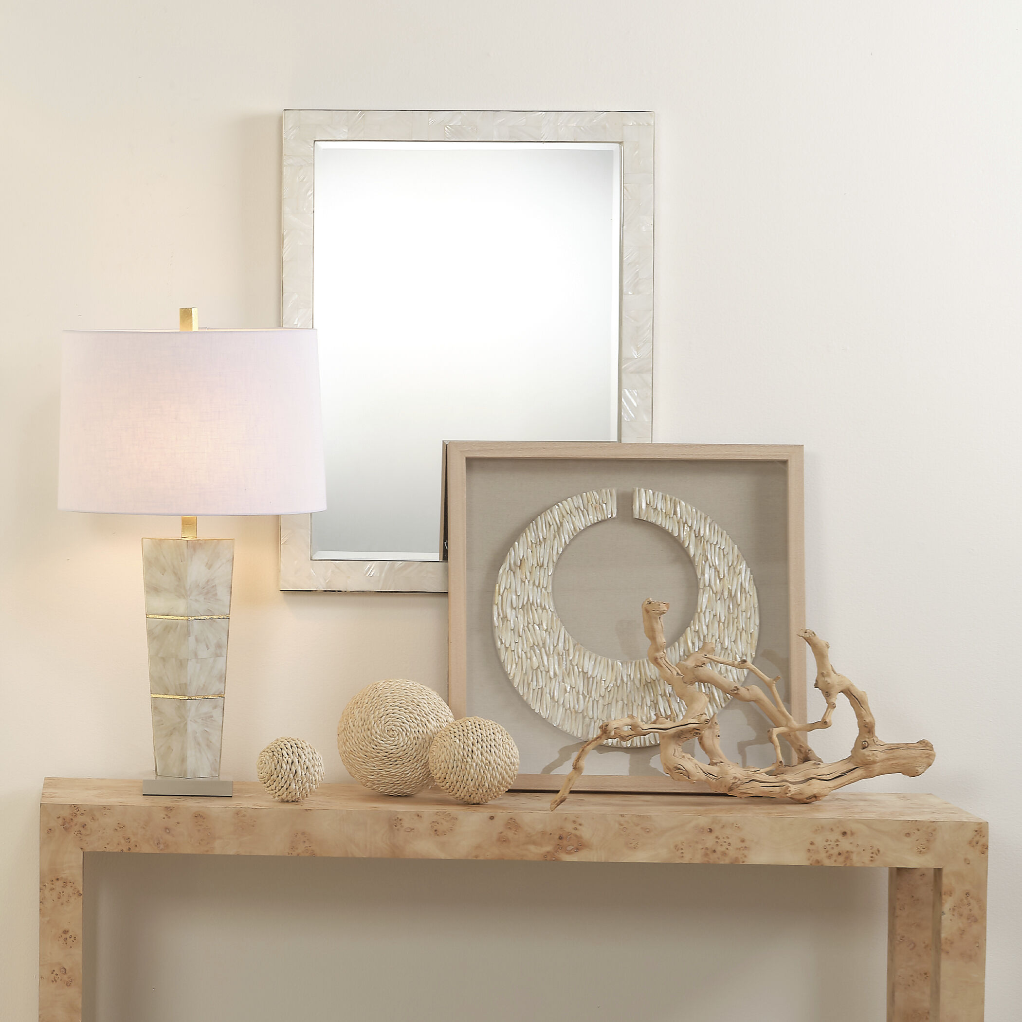 Naturally Elegant 33 X 25 inch Mother of Pearl Mirror