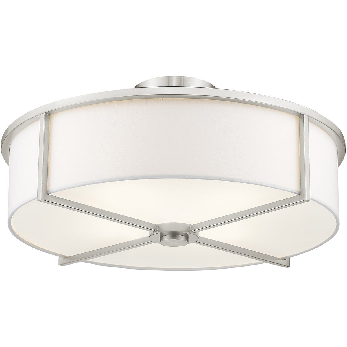 Wesley 4 Light 19 inch Brushed Nickel Semi-Flush Mount Ceiling Light