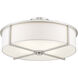 Wesley 4 Light 19 inch Brushed Nickel Semi-Flush Mount Ceiling Light