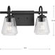 Martenne 2 Light 14 inch Matte Black Bathroom Vanity Light Wall Light
