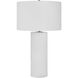 Patchwork 28 inch 150.00 watt Satin White Glaze and Brushed Nickel Table Lamp Portable Light