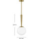 Izzy LED 9.75 inch Lacquered Brass Pendant Ceiling Light