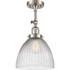 Franklin Restoration Seneca Falls 1 Light 10 inch Brushed Satin Nickel Semi-Flush Mount Ceiling Light, Franklin Restoration