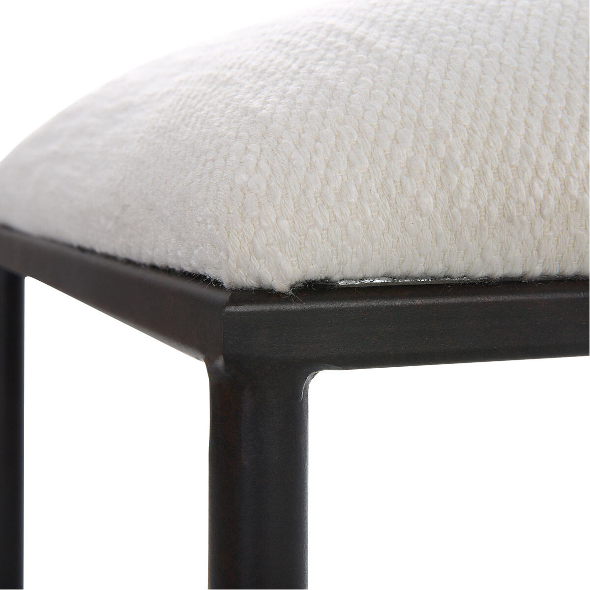 Avenham Satin Black and White Bench, Small