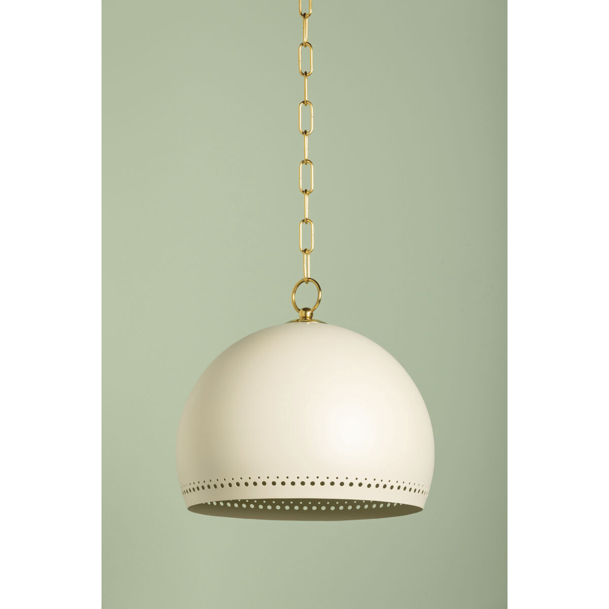 Etna 1 Light 13.5 inch Aged Brass/Soft Cream Pendant Ceiling Light