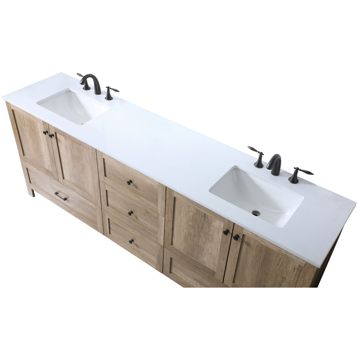 Soma 84 X 19 X 34 inch Natural Oak Vanity Sink Set