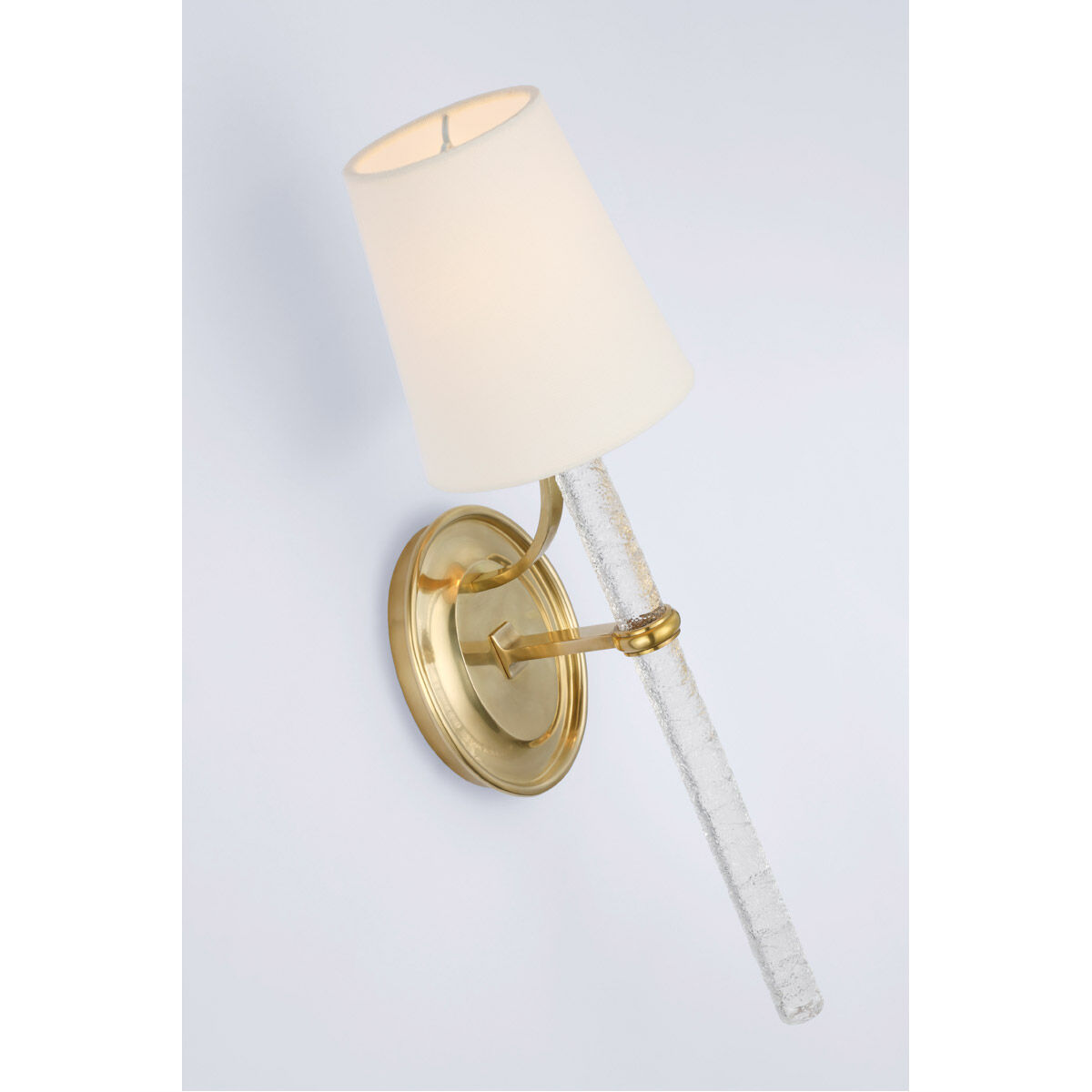 Marie Flanigan Abigail LED 5.25 inch Soft Brass and Clear Wavy Glass Sconce Wall Light, Large