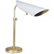 Vest 26.5 inch 60 watt White and Natural Brass Table Lamp Portable Light