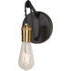 Essy 1 Light 5 inch Black and Soft Gold ADA Sconce Wall Light