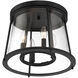 Daulle 4 Light 14 inch Satin Black Outdoor Flush Mount