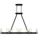 Gloucester 8 Light 42 inch Matte Black Linear Chandelier Ceiling Light, Medium