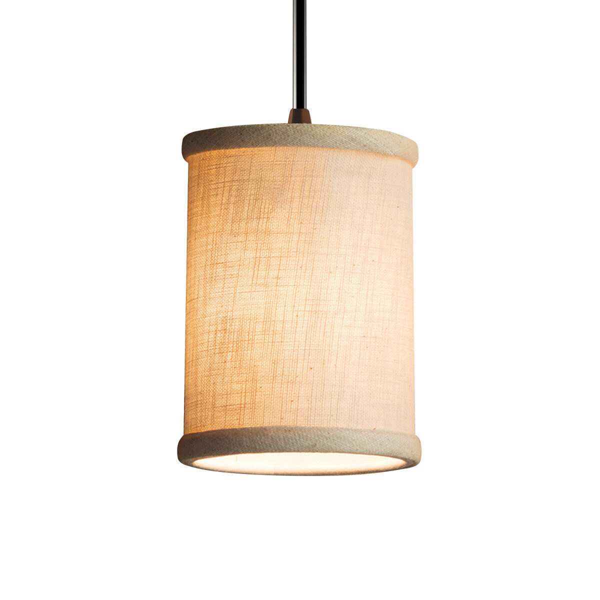 Textile LED 4 inch Polished Chrome Pendant Ceiling Light
