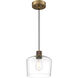 Port Nine LED 9 inch Antique Brushed Brass Pendant Ceiling Light