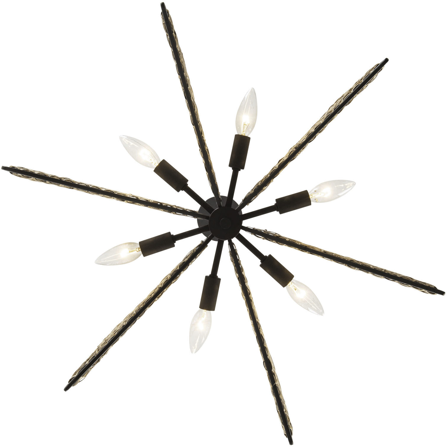 Machina 6 Light 24 inch Matte Black with Sulihiya Chandelier Ceiling Light, Smithsonian Collaboration