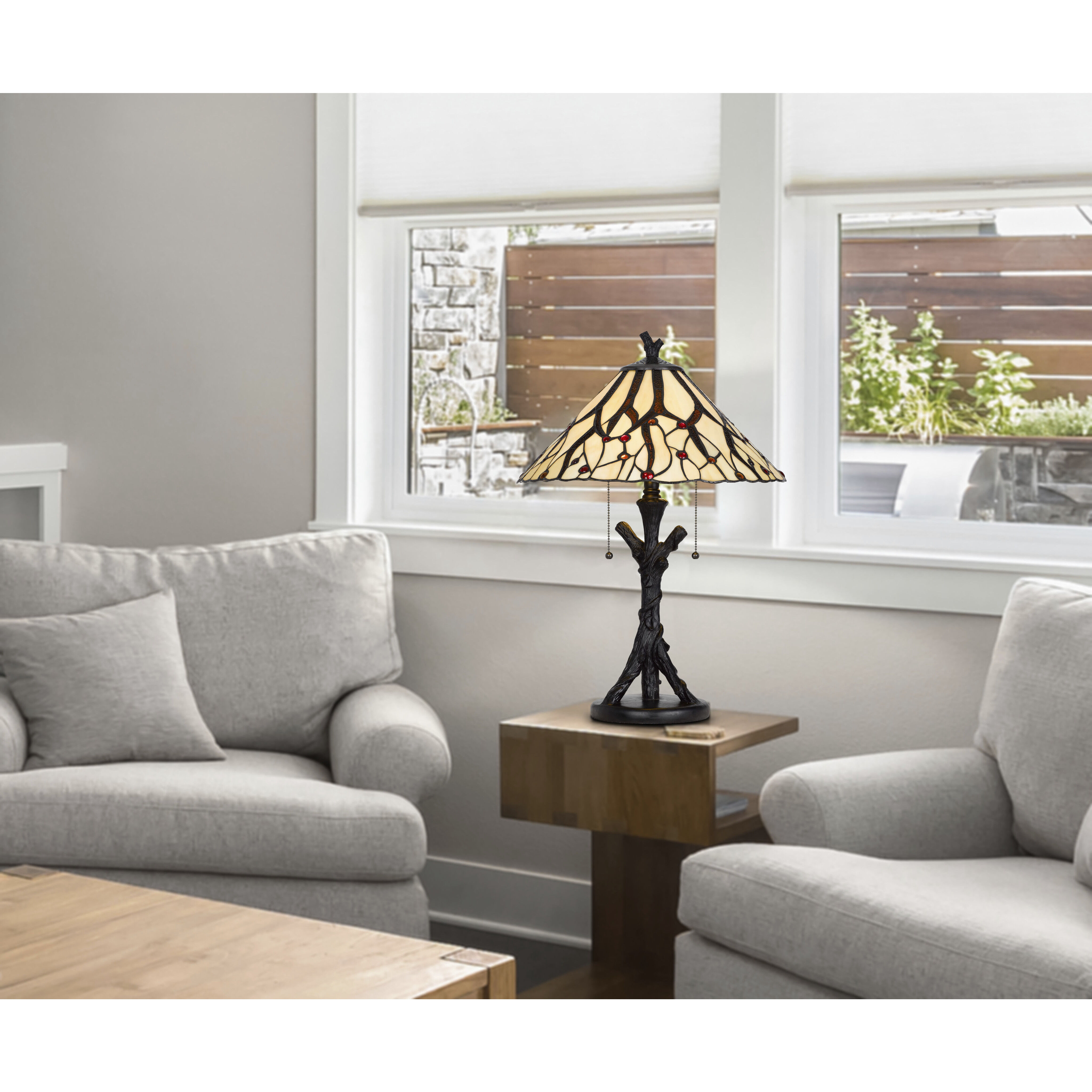 3104 Tiffany 24 inch 60.00 watt Dark Bronze Table Lamp Portable Light