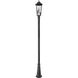 Gannon 3 Light 120.75 inch Black Outdoor Post Mounted Fixture in G9