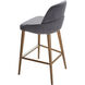 Peregrine 46.46 inch Upholstery: Black; Base: Charcoal Bar Stool