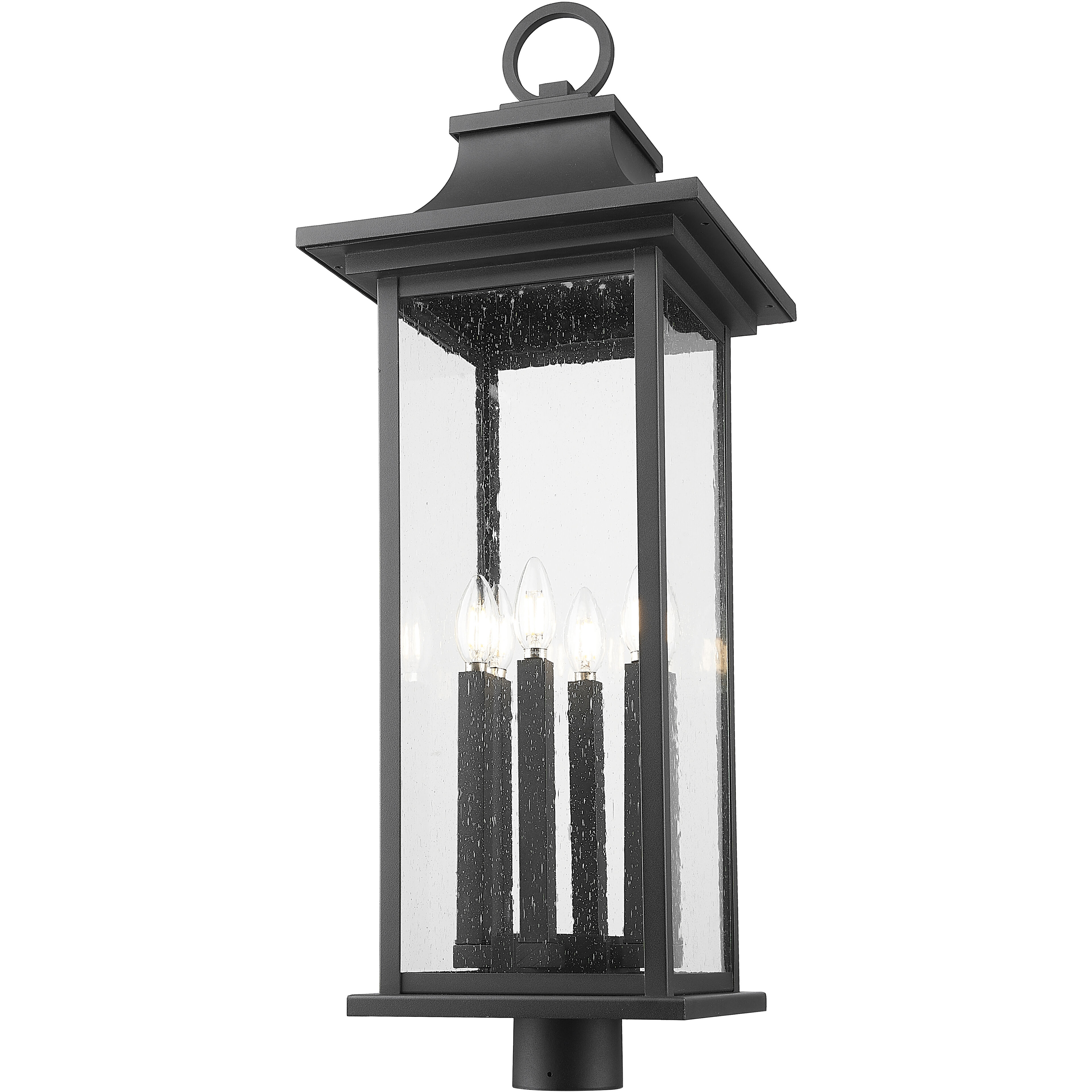 Tiberius 6 Light 34.75 inch Black Outdoor Post Mount Fixture
